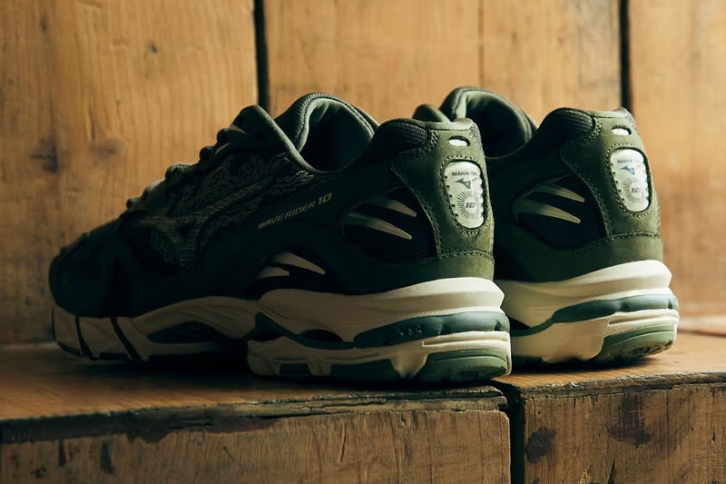 Olive Tones and Embroidered Details on the Maharishi x 97 Mizuno Wave